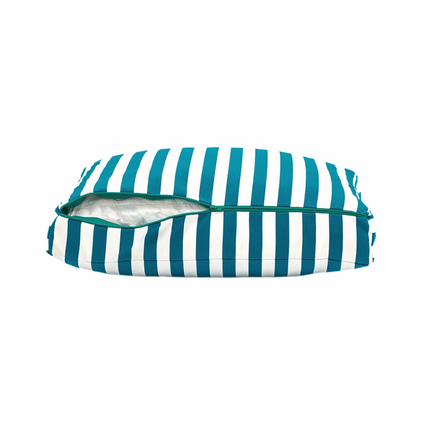 Coussins pour salon de jardin déhoussable 50x50cm Rayure turquoise - Déco arts - Image 8