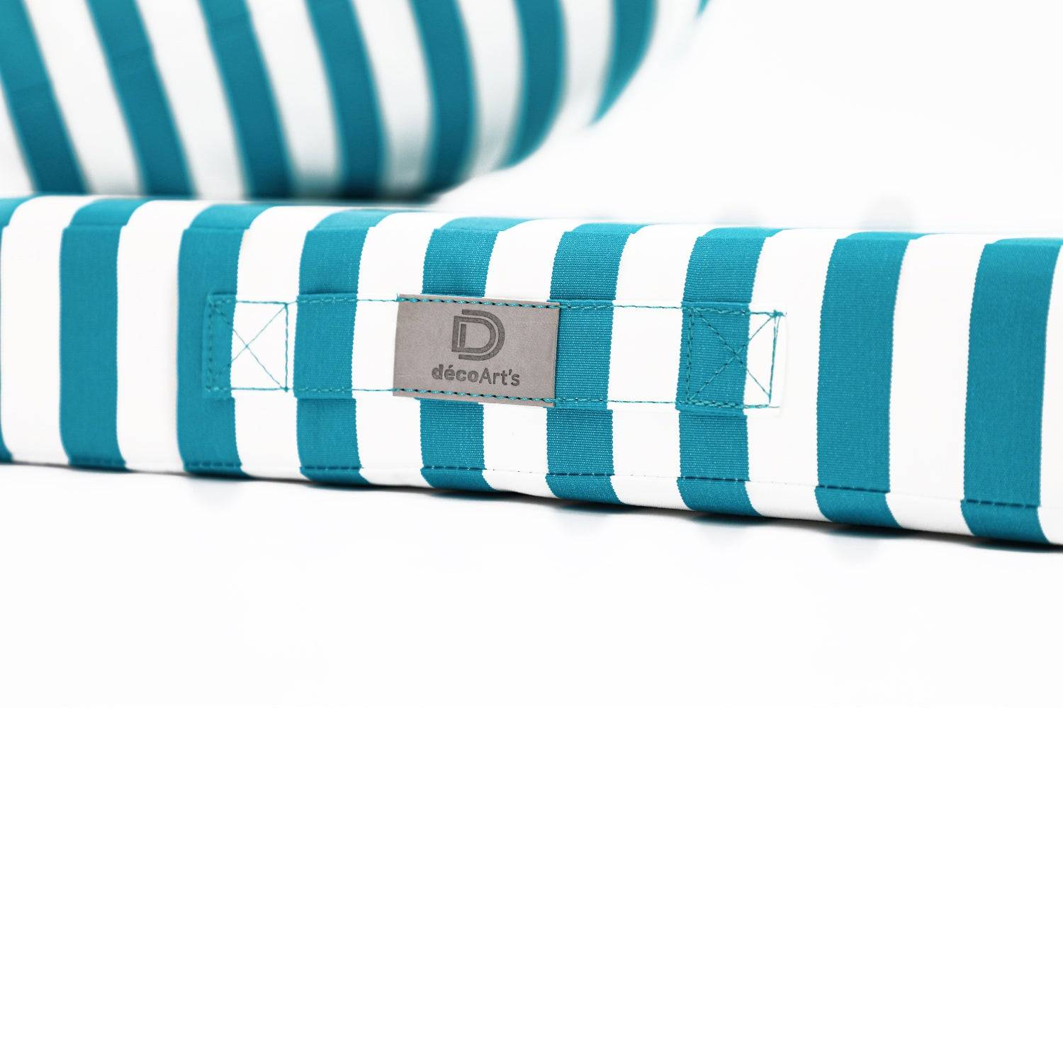 Coussins pour salon de jardin déhoussable 50x50cm Rayure turquoise - Déco arts - Image 6