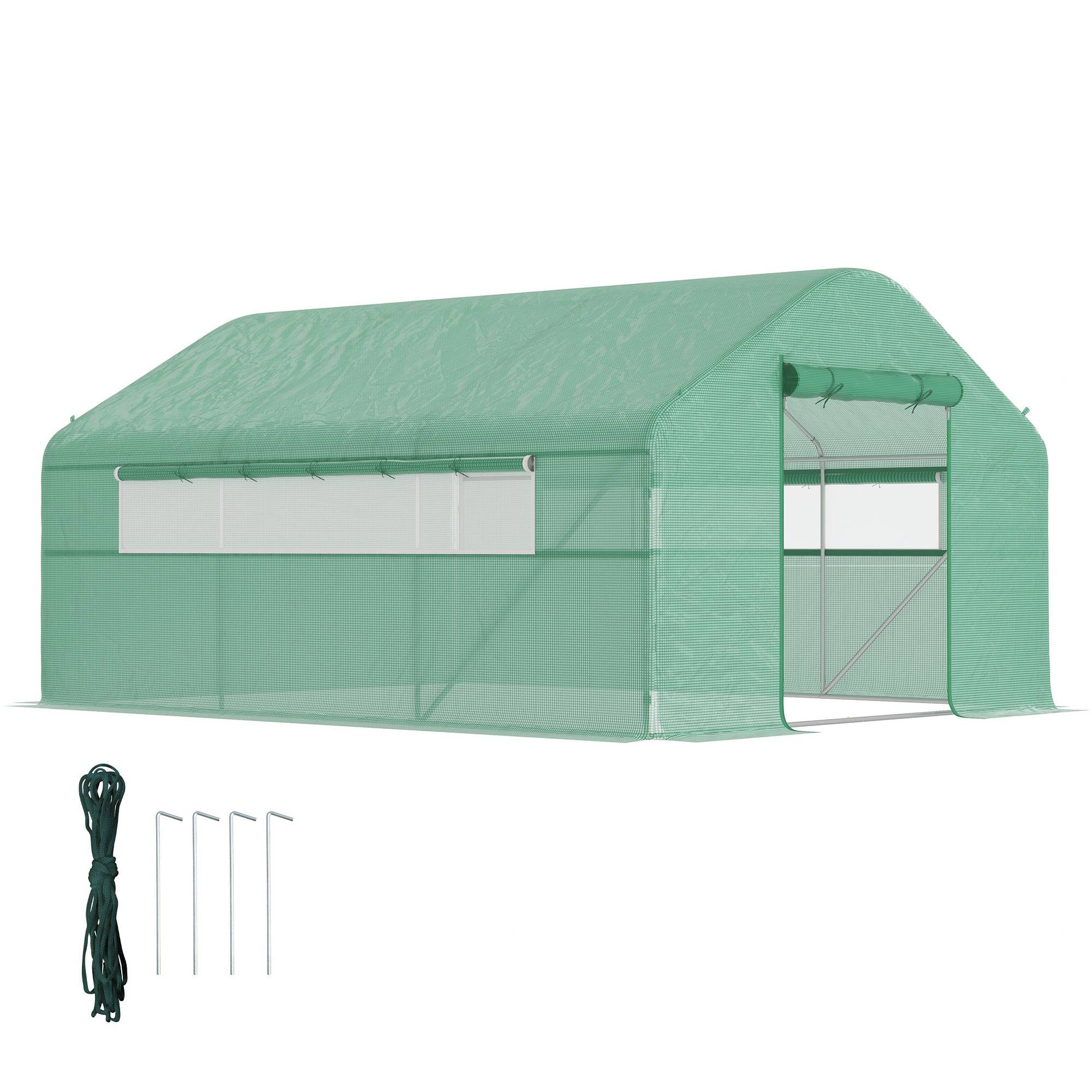 ComfortXL - Serre Tunnel de Jardin 12m² Acier Galvanisé 6 Fenêtres Aération Optimale 4x3x2m Vert - ComfortXL Outdoor Living - Image 1
