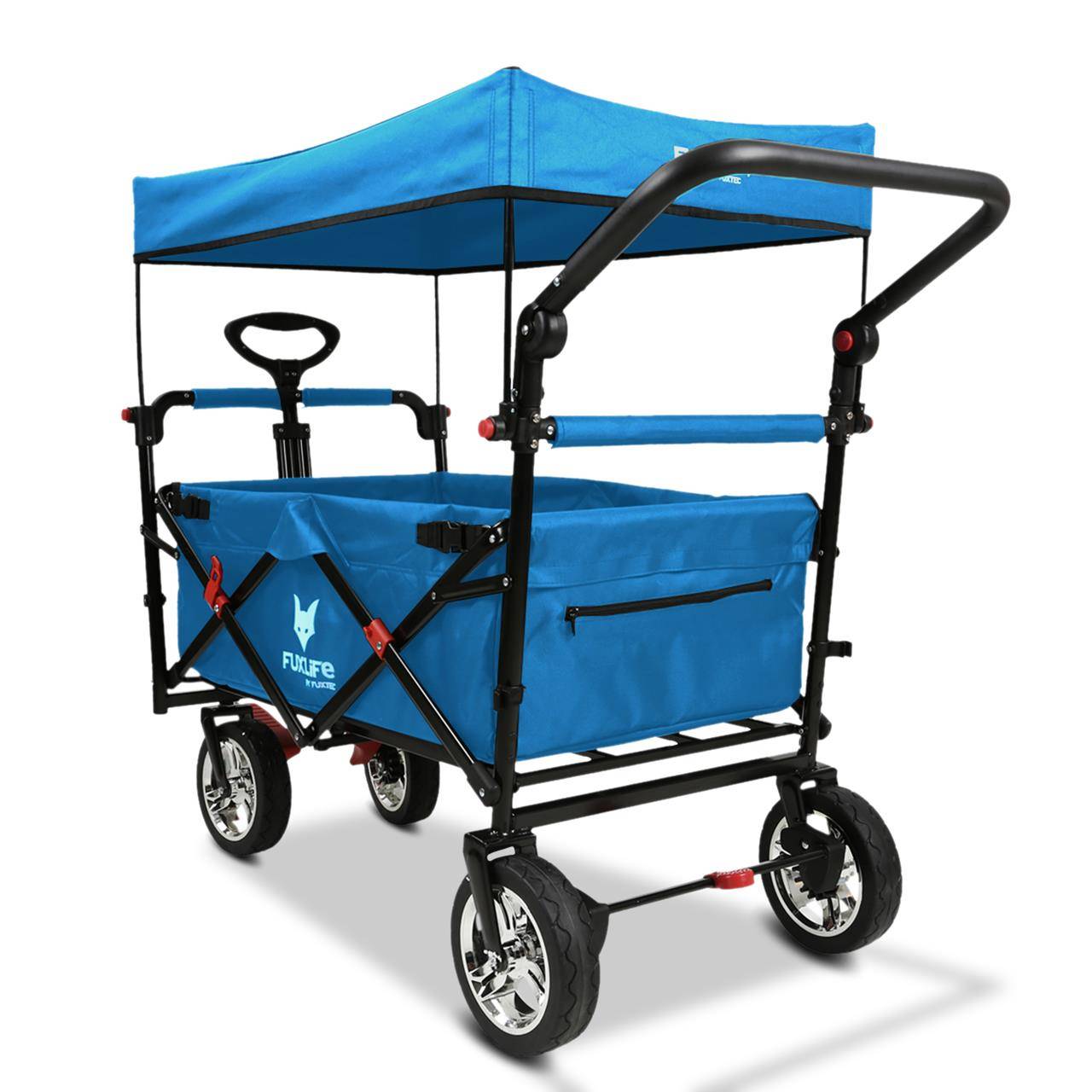 FUXLIFE FX-CT700 Chariot Pliable  • Wagon de Transport Compact 75 kg • Grandes Roues • Camping & Jardin - Image 6