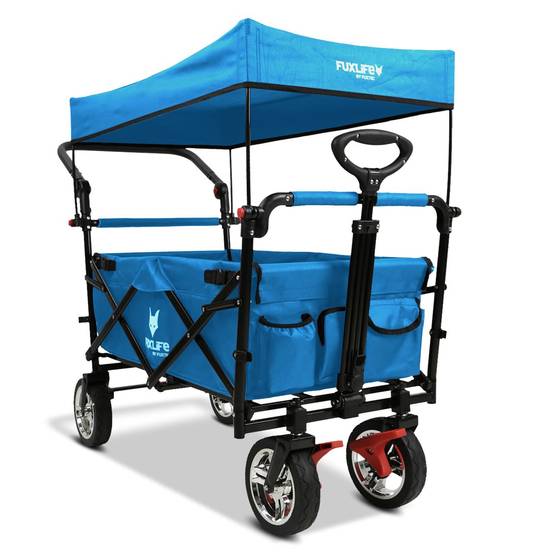 FUXLIFE FX-CT700 Chariot Pliable • Wagon de Transport Compact 75 kg • Grandes Roues • Camping & Jardin - Image 4