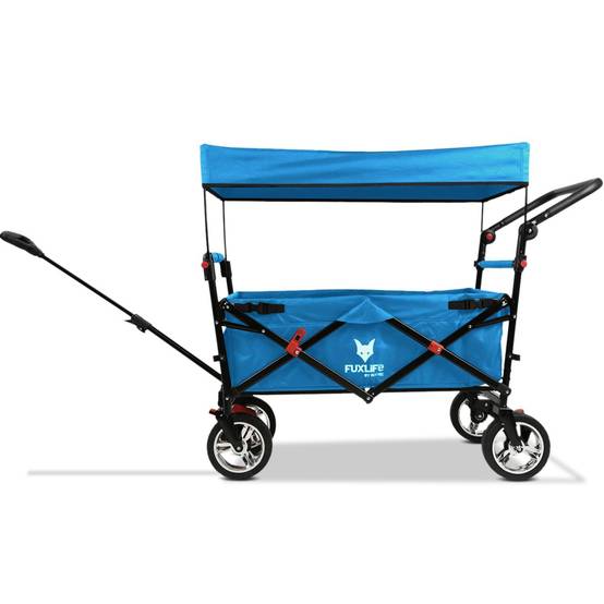 FUXLIFE FX-CT700 Chariot Pliable • Wagon de Transport Compact 75 kg • Grandes Roues • Camping & Jardin - Image 3