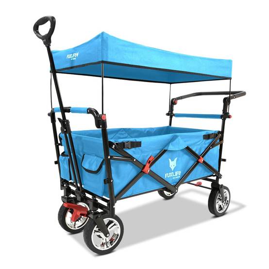 FUXLIFE FX-CT700 Chariot Pliable • Wagon de Transport Compact 75 kg • Grandes Roues • Camping & Jardin - Image 2