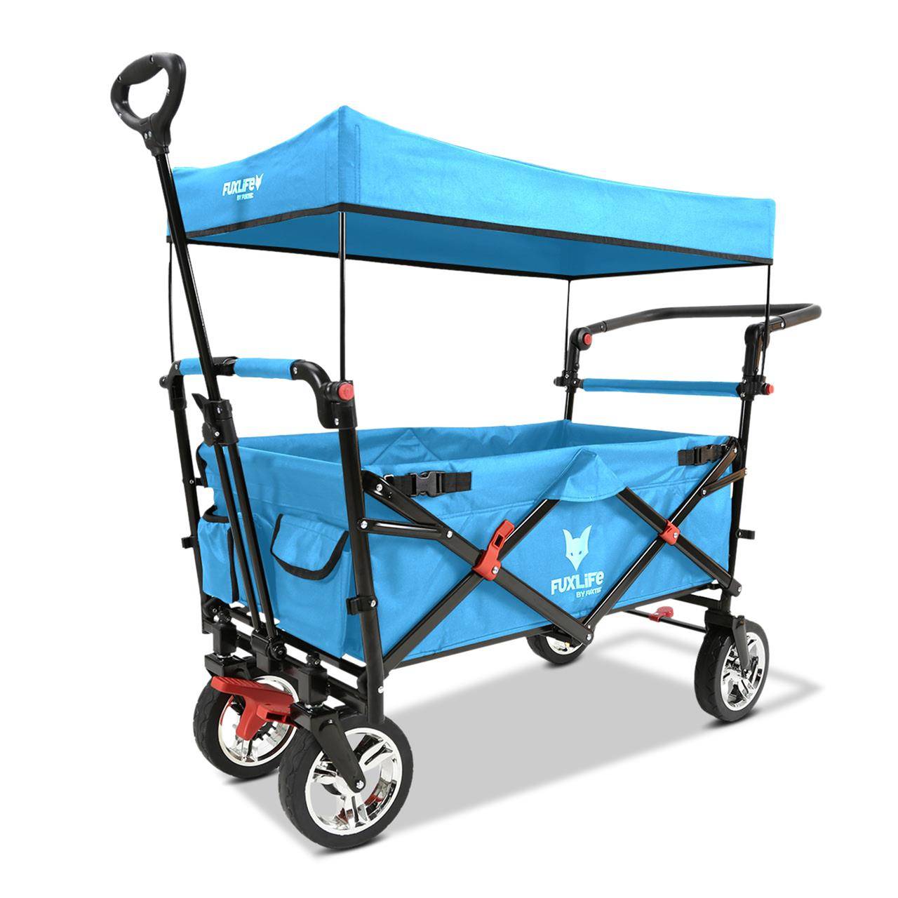 FUXLIFE FX-CT700 Chariot Pliable  • Wagon de Transport Compact 75 kg • Grandes Roues • Camping & Jardin - Image 2