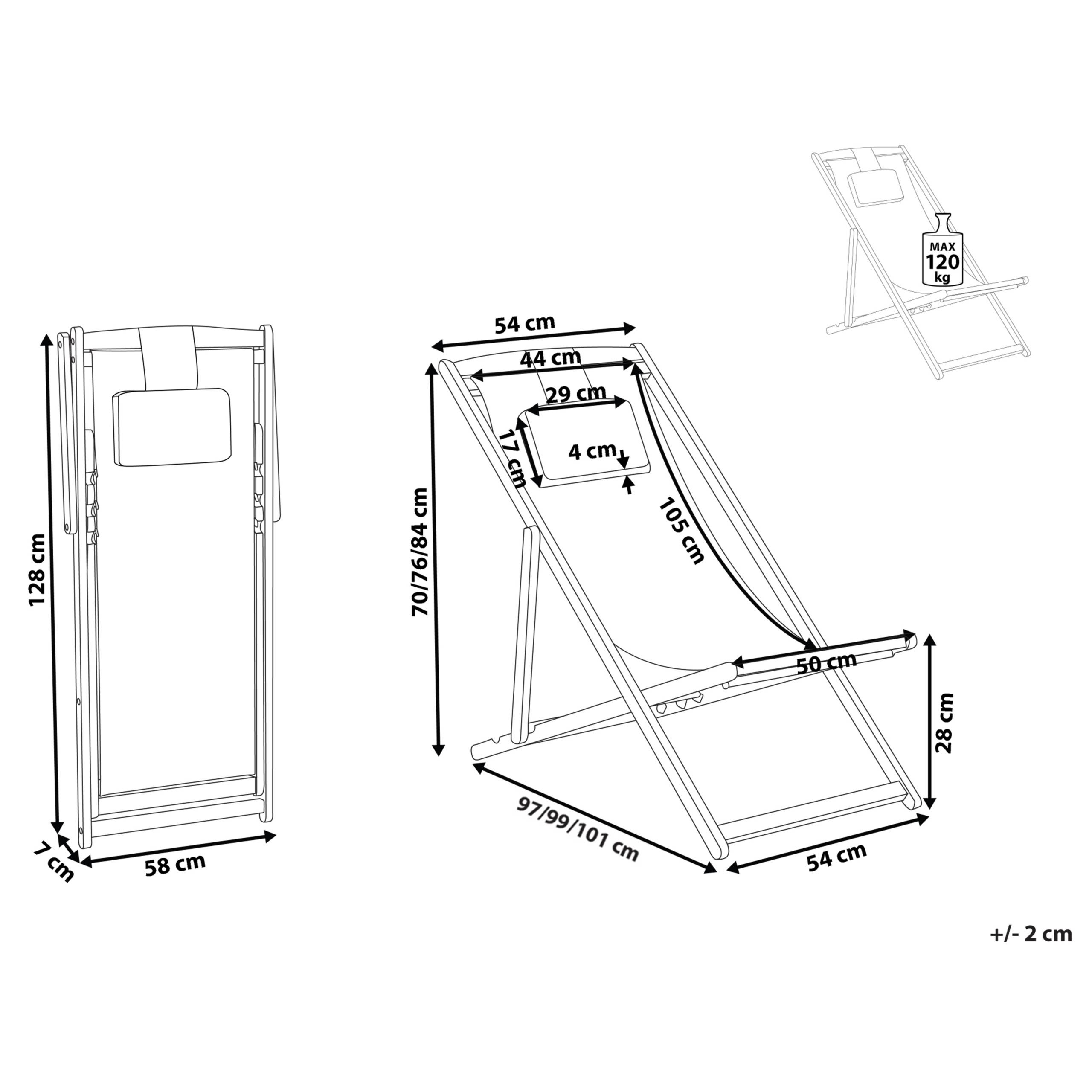 Beliani - Chaise longue Tissu Blanc cassé AVELLINO - Beliani - Imagen 3