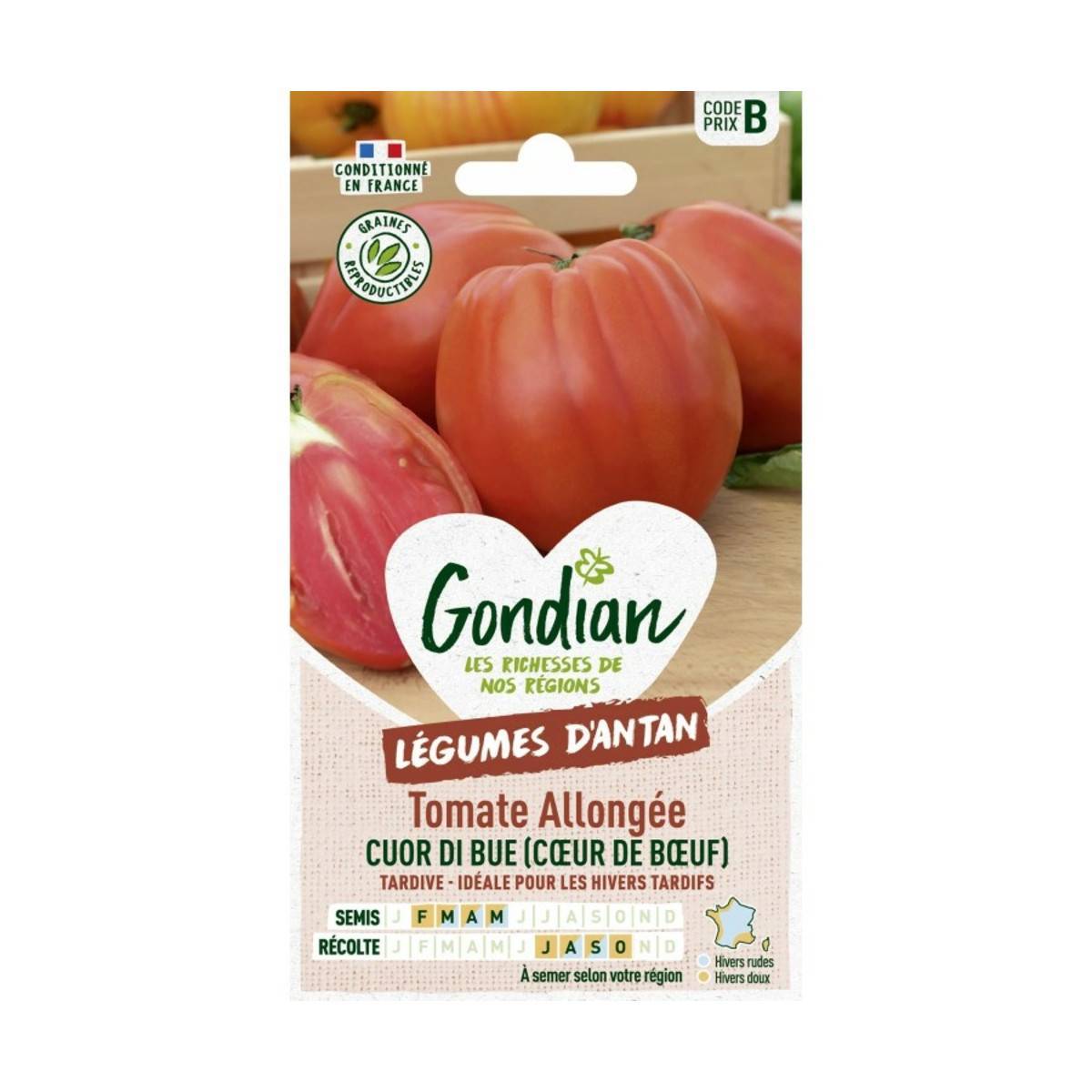 Vilmorin - Sachet graines Tomate Cuor di Bue ( coeur de boeuf ) Gondian