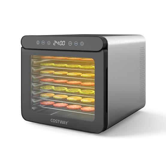 Déshydrateur Alimentaire à 7 Plateaux en Acier Inox, Séchoir Électrique 600W avec Minuterie 1-24H et Température 30-75℃, Accessoires Inclus - Image 1