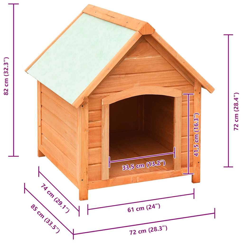 Vidaxl - Niche pour chiens Bois de pin et de sapin massif 72x85x82 cm vidaXL 170639 - Imagen 3