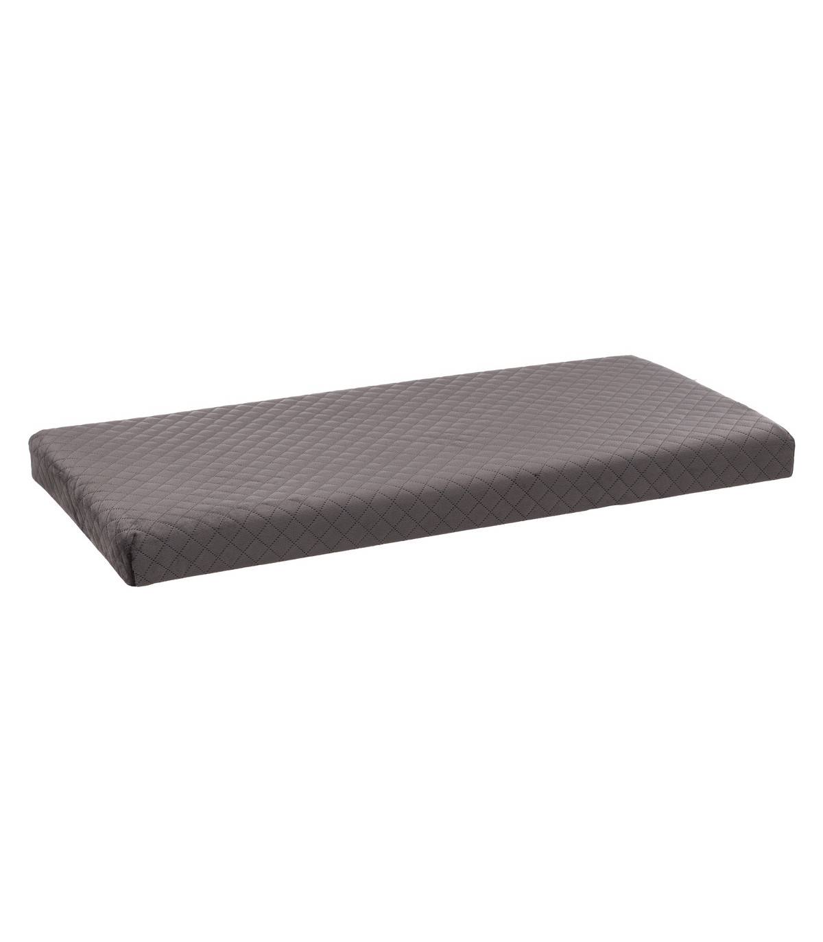 2 en 1 Pouf pliant double et Coffre de rangement en Velours Gris 76 x 38 cm - Imagen 3