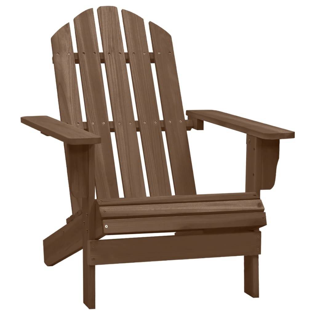 Chaise de jardin - Chaise d'extérieur - Fauteuil d'extérieur Adirondack avec pouf et table Sapin Marron - MEUBLE PRO - Image 8
