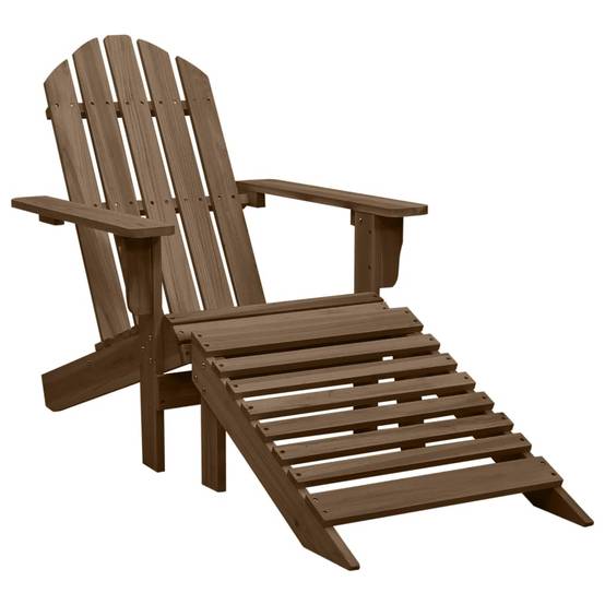 Chaise de jardin - Chaise d'extérieur - Fauteuil d'extérieur Adirondack avec pouf et table Sapin Marron - MEUBLE PRO - Image 5