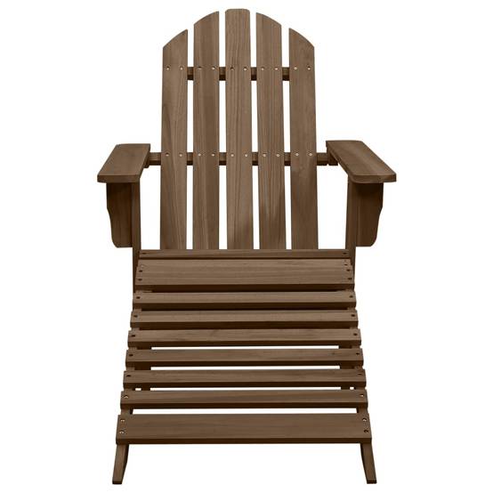 Chaise de jardin - Chaise d'extérieur - Fauteuil d'extérieur Adirondack avec pouf et table Sapin Marron - MEUBLE PRO - Image 6
