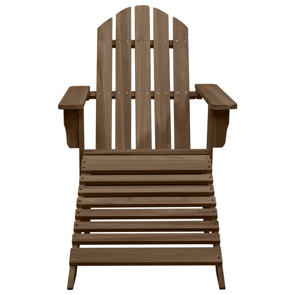 Chaise de jardin - Chaise d'extérieur - Fauteuil d'extérieur Adirondack avec pouf et table Sapin Marron - MEUBLE PRO - Image 6