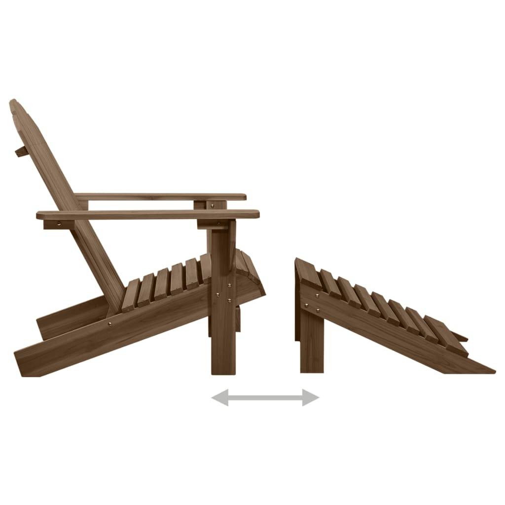 Chaise de jardin - Chaise d'extérieur - Fauteuil d'extérieur Adirondack avec pouf et table Sapin Marron - MEUBLE PRO - Image 7