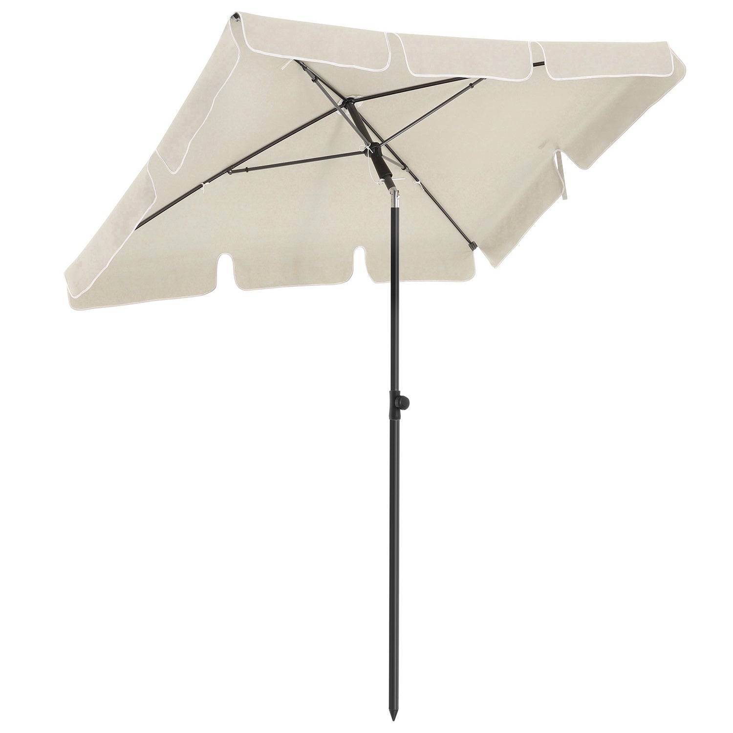 Helloshop26 - Parasol de balcon rectangulaire 1,8 x 1,25 m protection UPF 50+ ombrelle toile avec revêtement en pa sac de transport terrasse jardin sans socle beige - Imagen 3