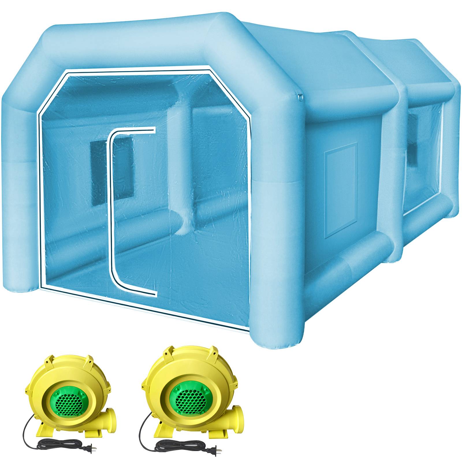 Vevor - VEVOR Cabine peinture gonflable 4x2.5x2.2m, Oxford 210D, 2 souffleurs, station atelier. - Image 1