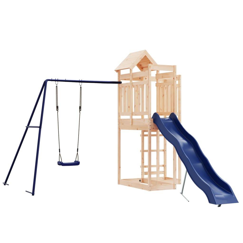 Helloshop26 - Aire de jeux d'extérieur balançoires toboggan portiques robuste jeux jardin 291 x 373 x 238 cm bois de pin massif - Imagen 2