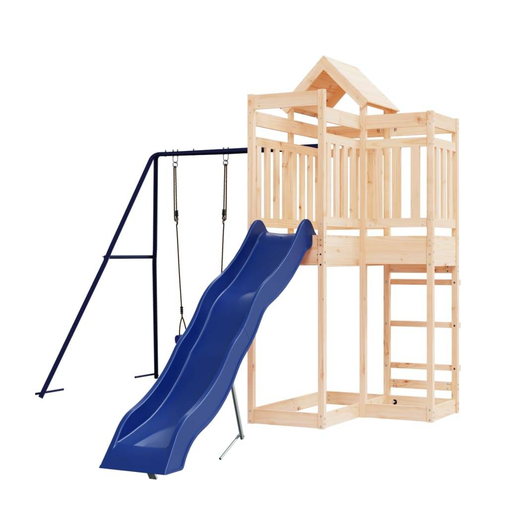 Helloshop26 - Aire de jeux d'extérieur balançoires toboggan portiques robuste jeux jardin 291 x 373 x 238 cm bois de pin massif - Imagen 1