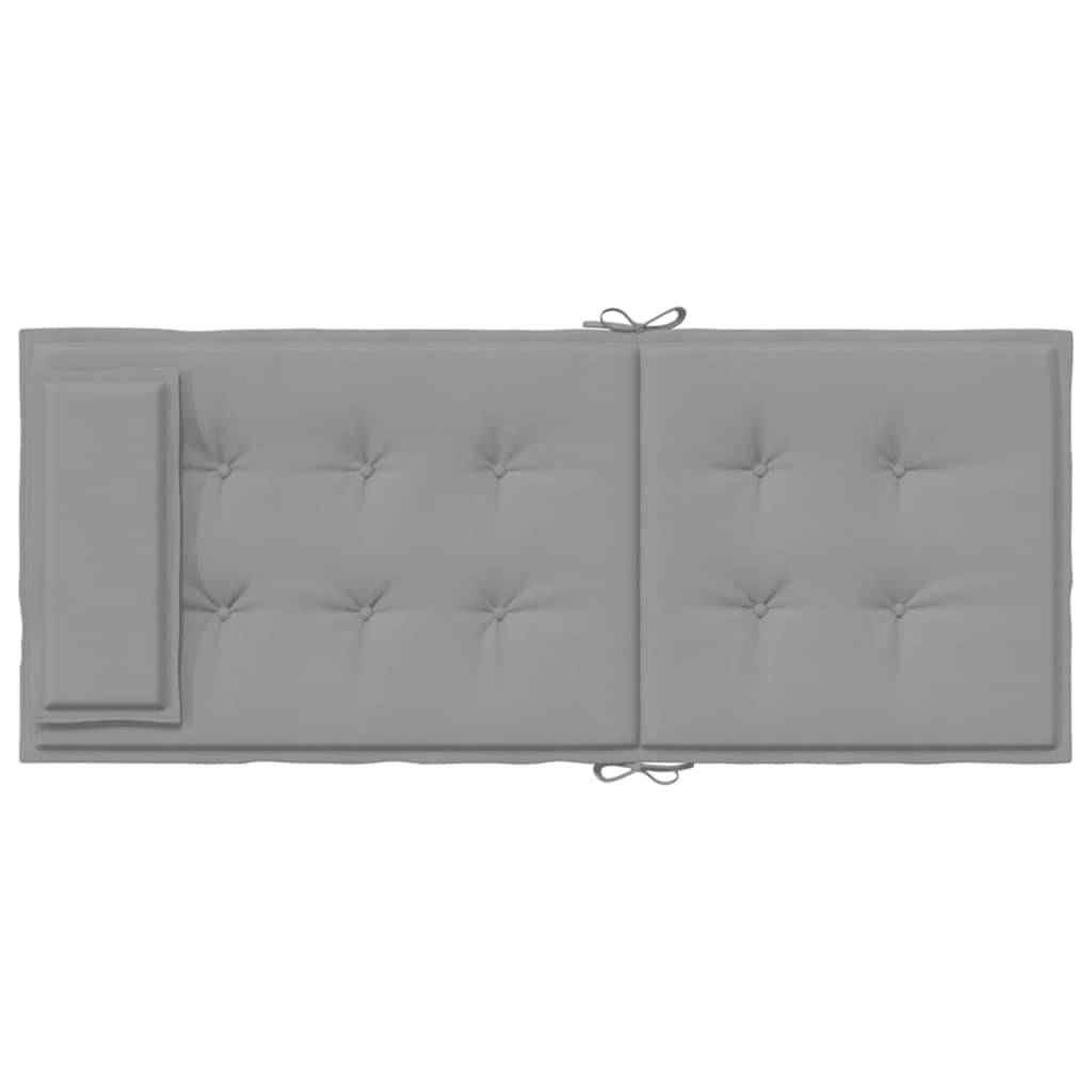 Lot de 2 coussins de chaise à dossier haut tissu oxford gris 120 x 50 x 3 cm - PANGIVO - Image 7