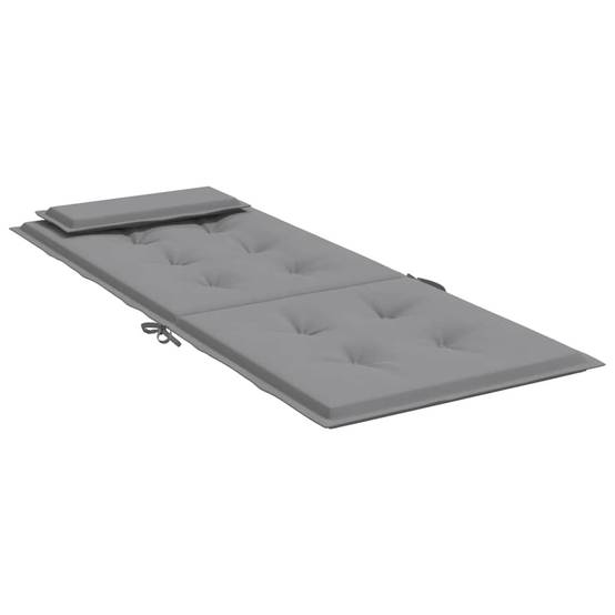 Lot de 2 coussins de chaise à dossier haut tissu oxford gris 120 x 50 x 3 cm - PANGIVO - Image 6