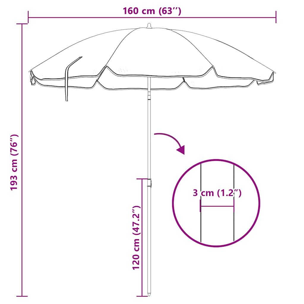 PANGIVO - Parasol de jardin acier et polyester anthracite 176.5 x 176.5 x 200 cm - PANGIVO - Image 5