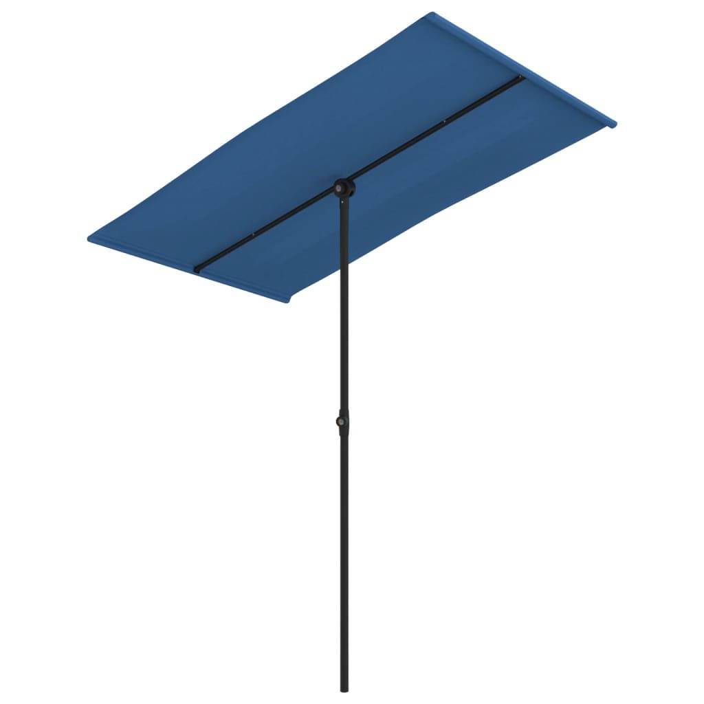 Helloshop26 - Parasol d'extérieur avec mât en aluminium 180 x 130 cm bleu azuré - Imagen 1