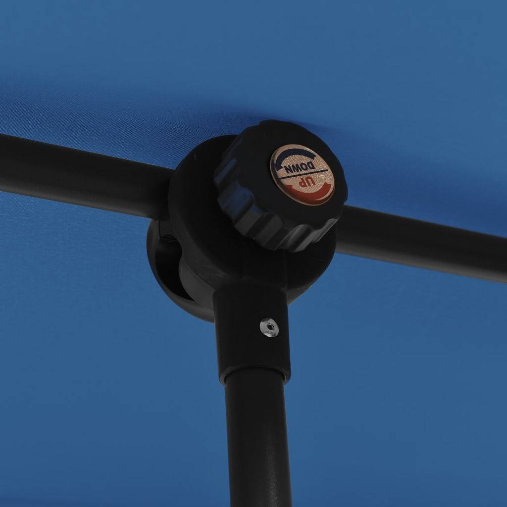Helloshop26 - Parasol d'extérieur avec mât en aluminium 180 x 130 cm bleu azuré - Imagen 6