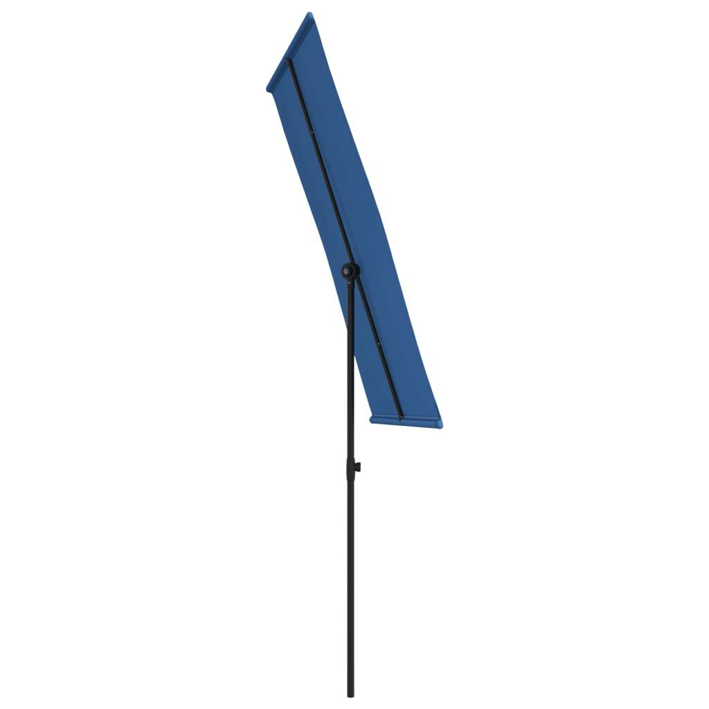 Helloshop26 - Parasol d'extérieur avec mât en aluminium 180 x 130 cm bleu azuré - Imagen 4