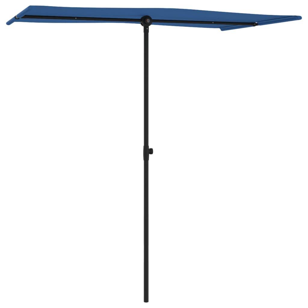 Helloshop26 - Parasol d'extérieur avec mât en aluminium 180 x 130 cm bleu azuré - Imagen 2