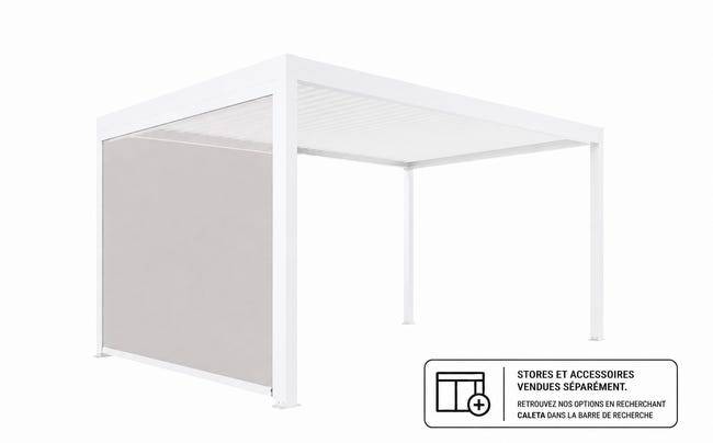 Pergola Bioclimatique Aluminium Autoportante Motorisée Éclairée 5x3,5 Blanc SV ORIAL France - Image 5