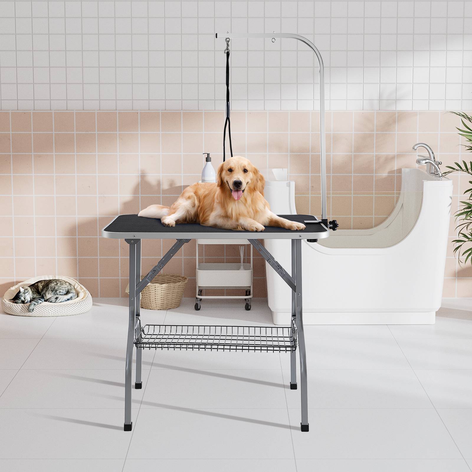 VEVOR Table toilettage chien pliable 914,4x609,6 mm, charge 149,7 kg, 1 potence. - Image 8