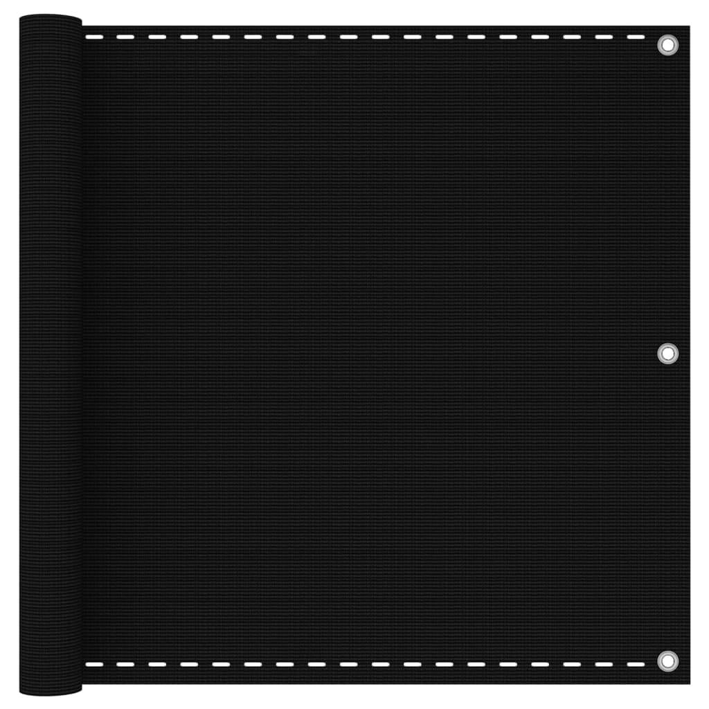 Helloshop26 - Écran de balcon brise pare vue protection confidentialité 90 x 400 cm PEHD noir - Imagen 1