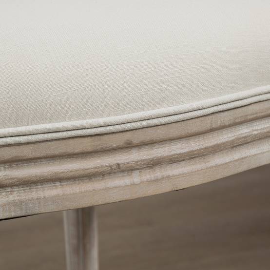 Lot de 2 chaises de Salle à Manger - Chaise de Salon médaillon Style Louis XVI Aspect Lin Crème - Image 9