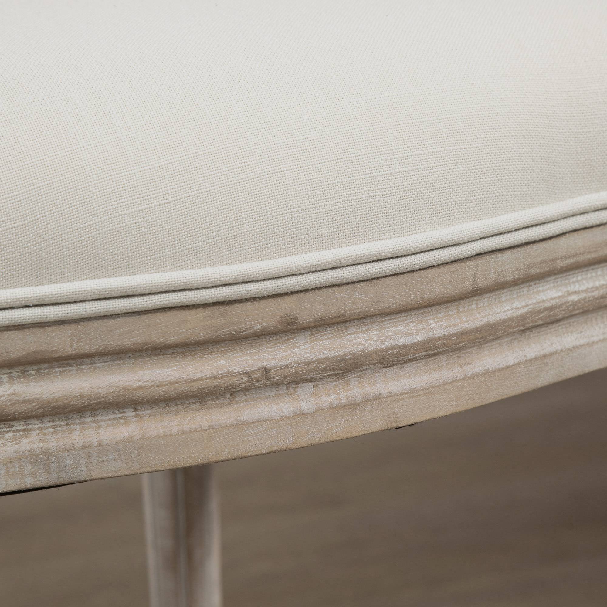Lot de 2 chaises de Salle à Manger - Chaise de Salon médaillon Style Louis XVI Aspect Lin Crème - Image 9