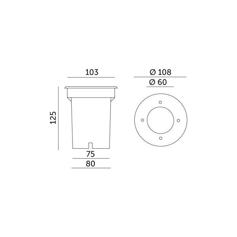 Spot encastrable Extérieur rond GU10 Acier Inoxydable extérieur IP65 230V 103mm - Image 3
