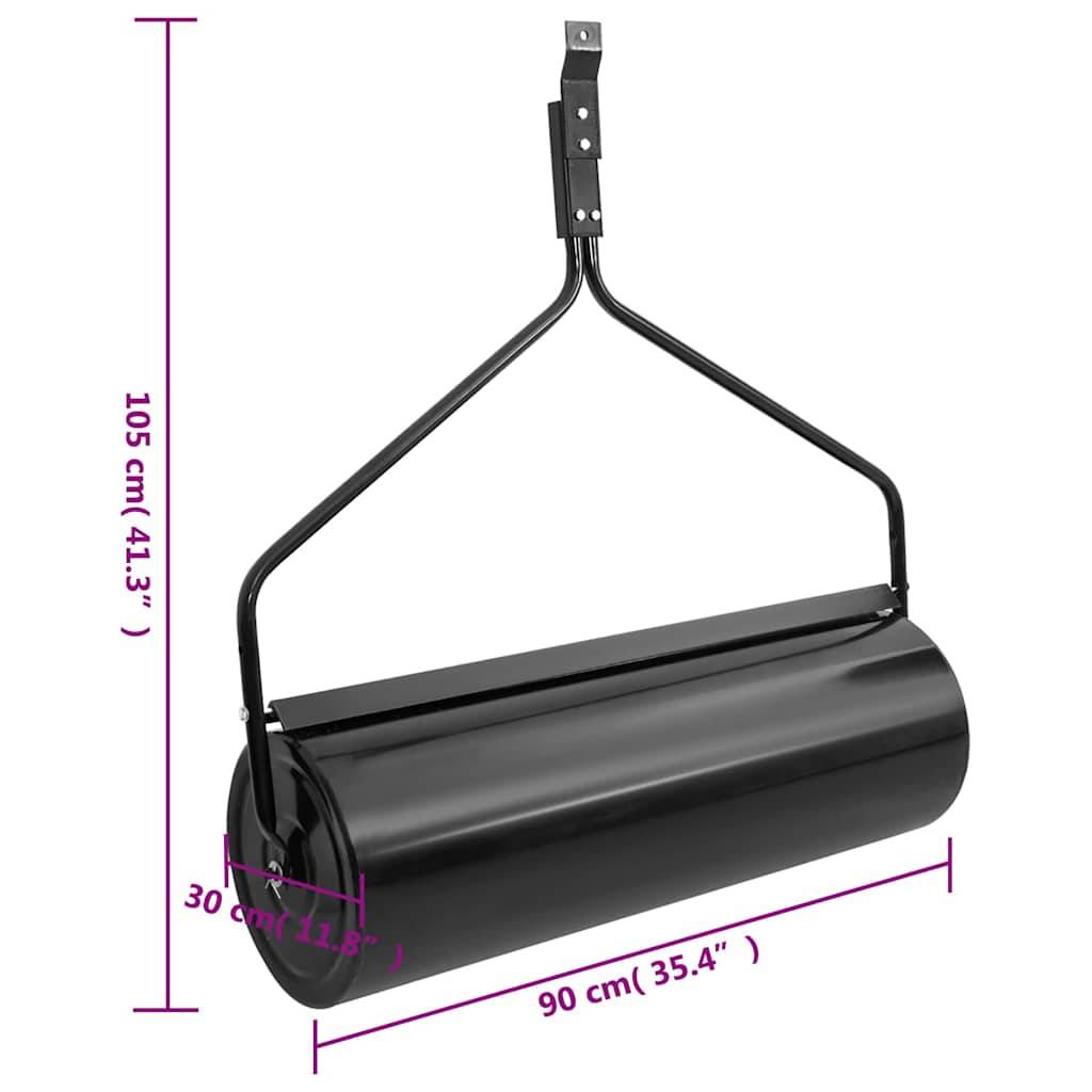 Vidaxl - Rouleau à gazon à pousser de jardin noir 63 L fer vidaXL 154466 - Image 7