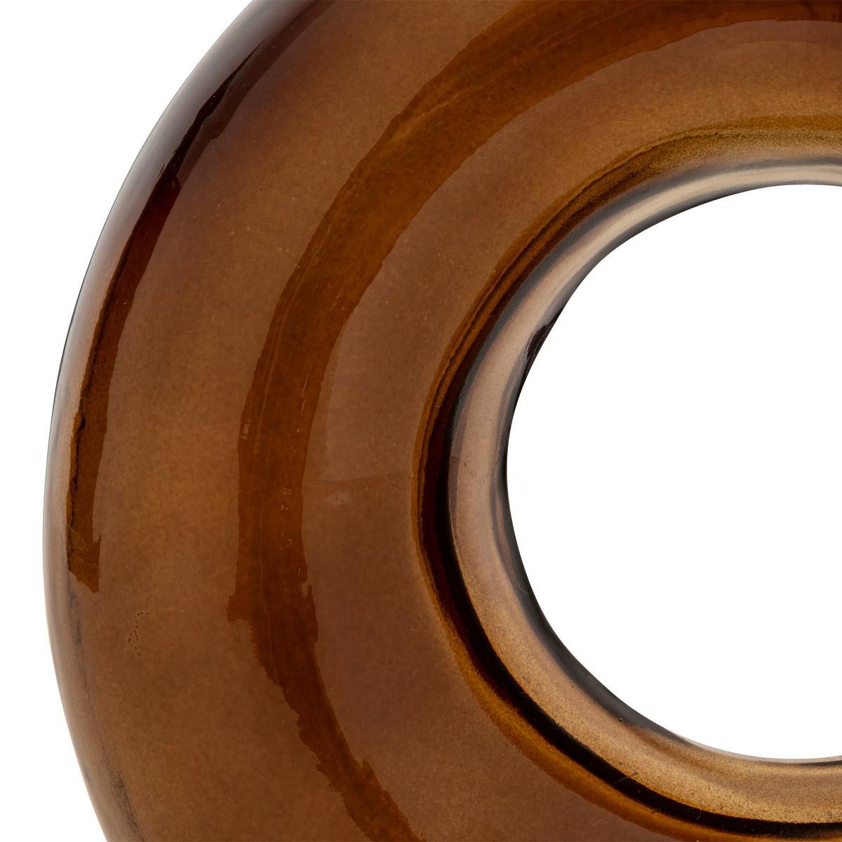 Vase look vintage en verre ambre H 20,5 cm - Image 2