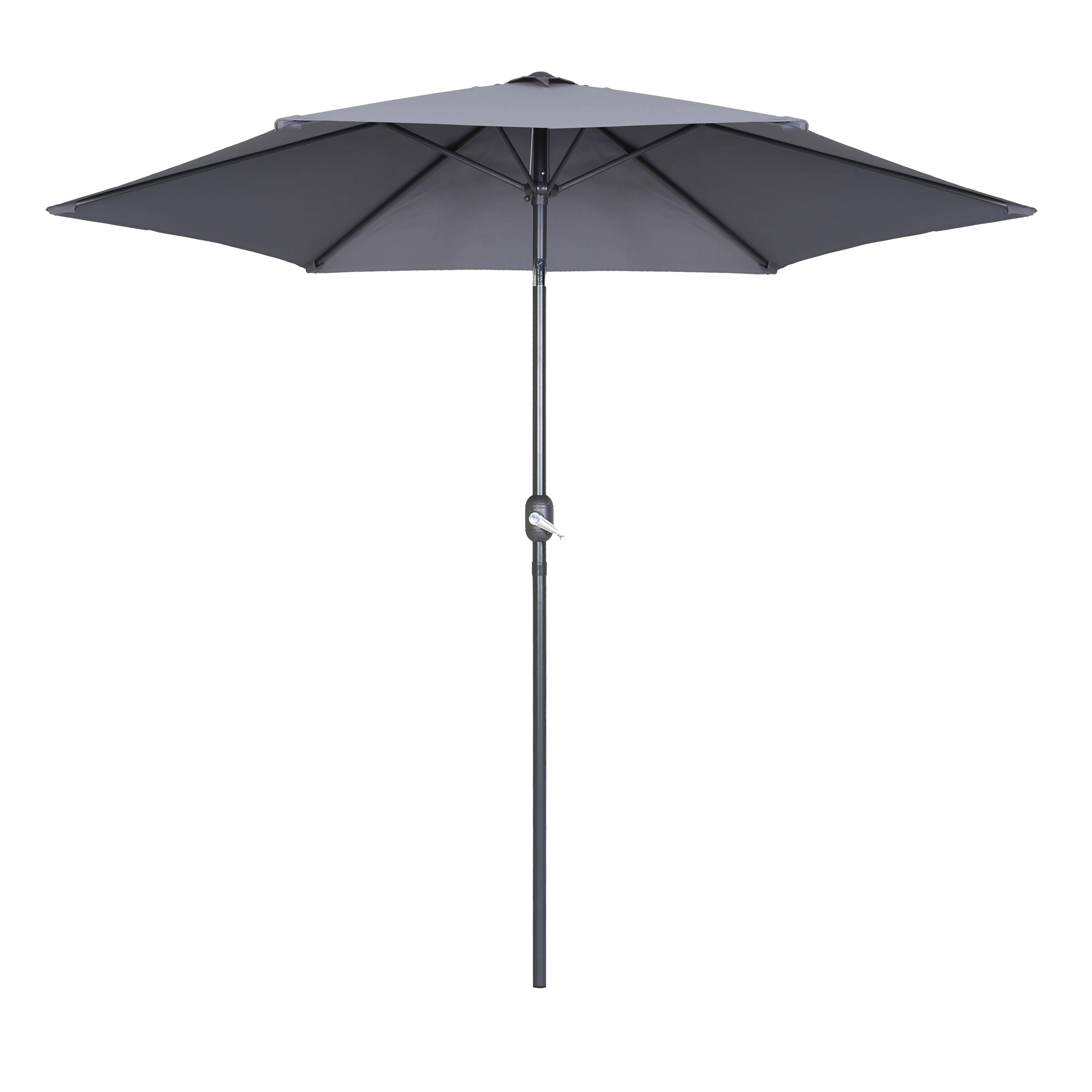 Oviala - Parasol droit 3m inclinable à manivelle en aluminium gris anthracite Matera - Oviala - Imagen 1