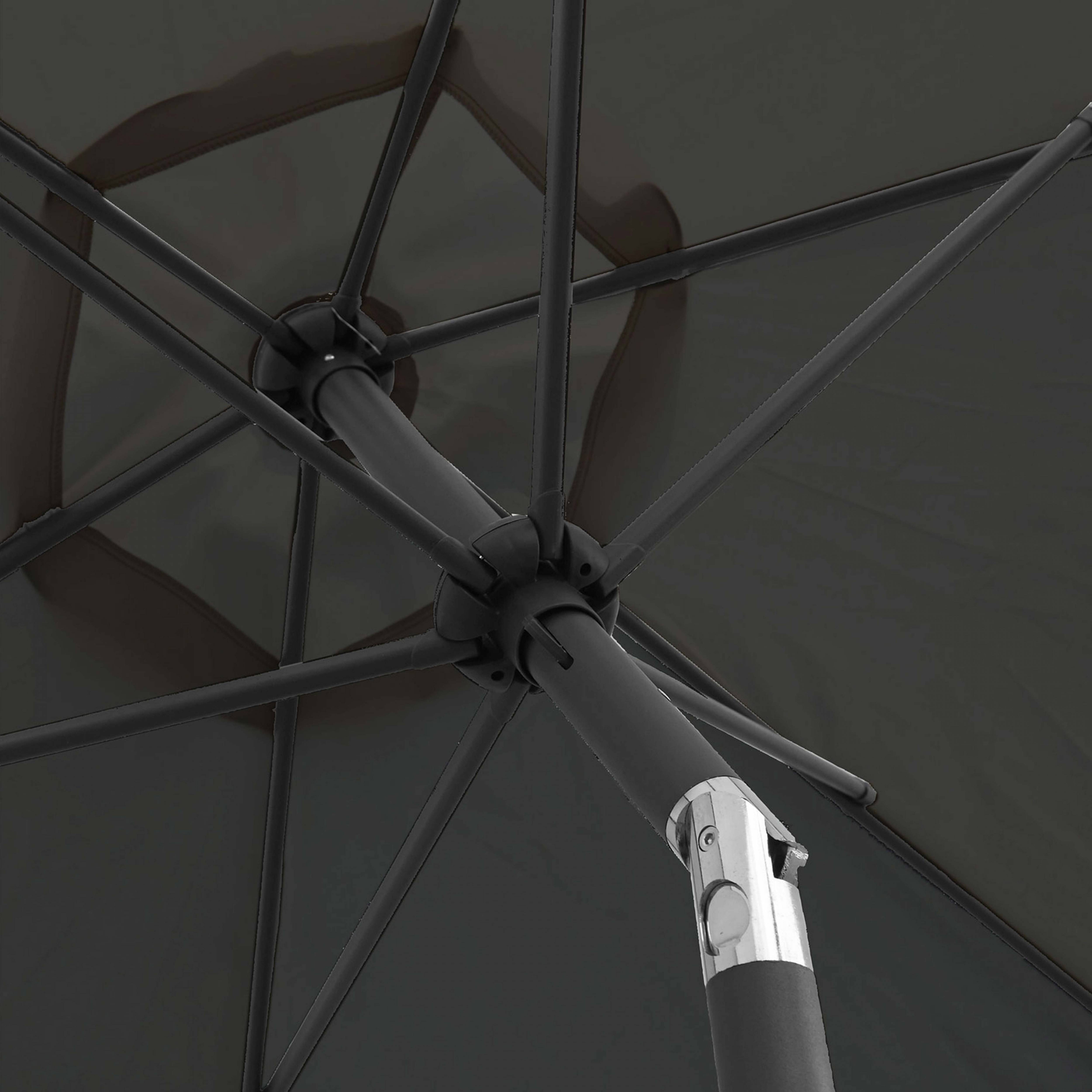 Oviala - Parasol droit 3m inclinable à manivelle en aluminium gris anthracite Matera - Oviala - Imagen 3