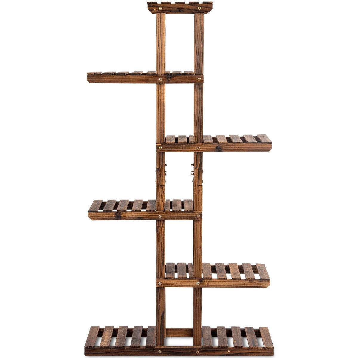 Étagère à fleurs en bois à 6 niveaux 75 x 25 x 140 cm porte plante décoration - Image 1