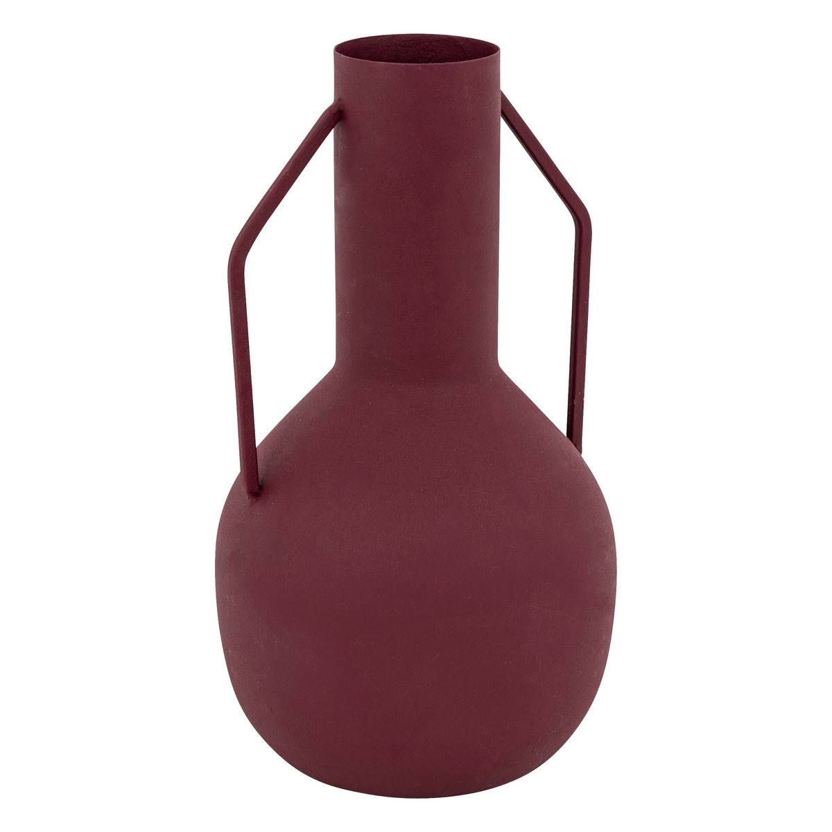 Atmosphera - Vase amphore en métal Rouge Rubis design moderne H 20 cm - Imagen 1