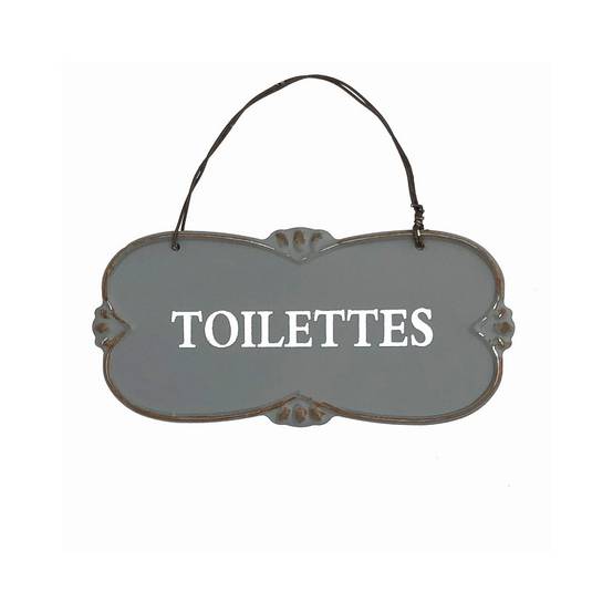 ~ Plaque de porte décorative vintage de toilettes en métal gris 22x10cm Chemin de campagne - Imagen 1