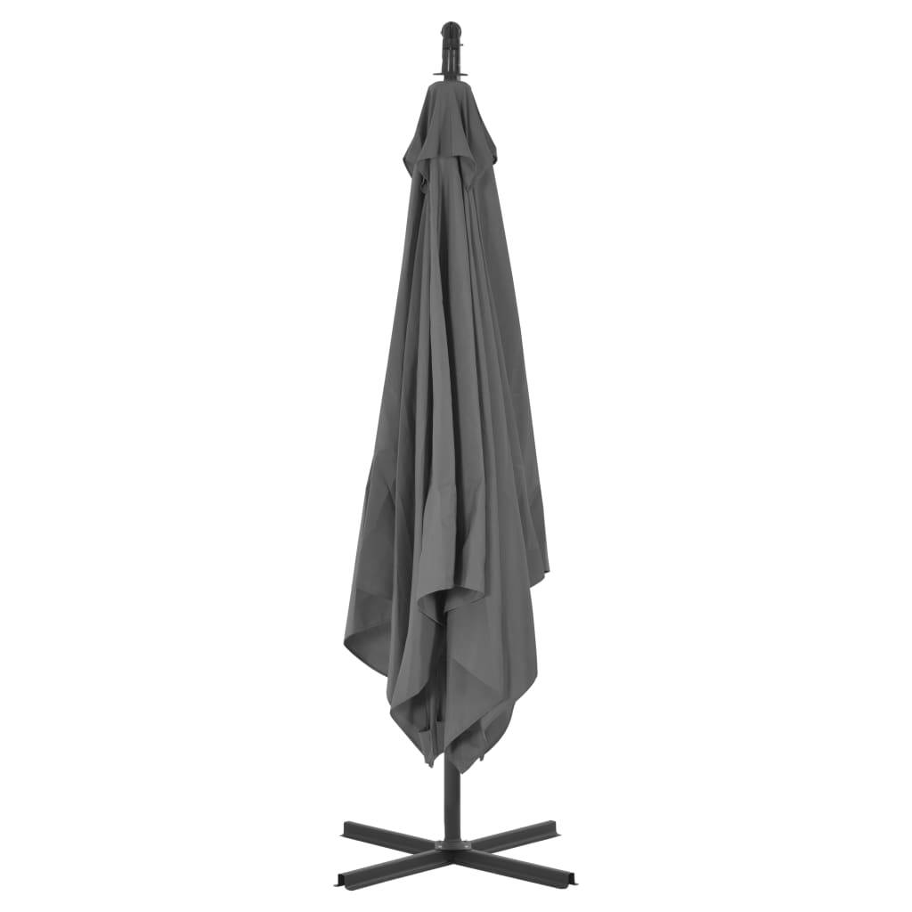 Helloshop26 - Parasol meuble de jardin en porte-à-faux avec mât en acier 250 x 250 cm anthracite - Imagen 3