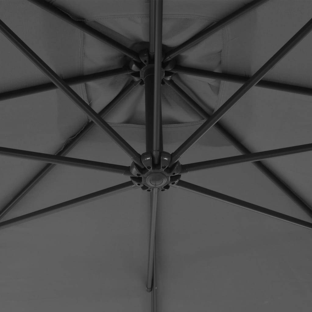 Helloshop26 - Parasol meuble de jardin en porte-à-faux avec mât en acier 250 x 250 cm anthracite - Imagen 5