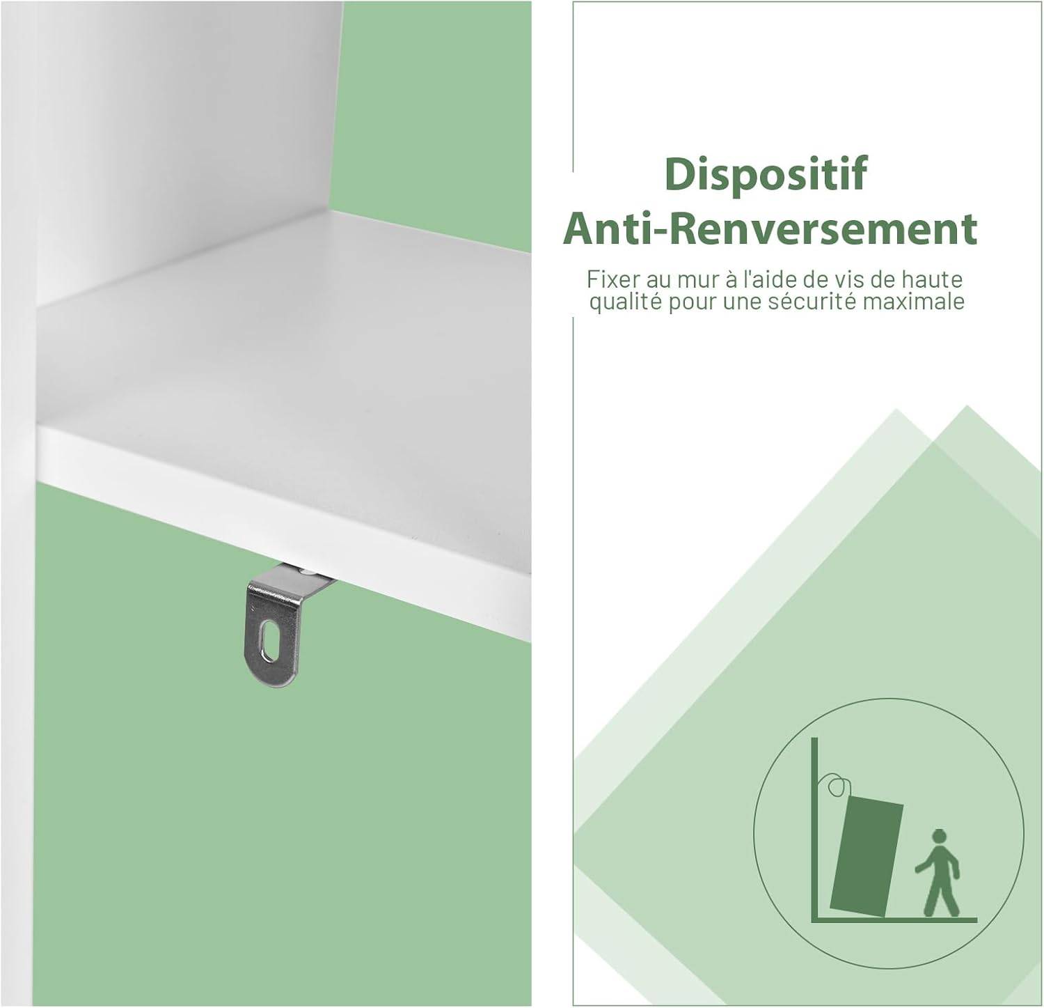 Costway - Bibliothèque, Étagère de Rangement à 8 Niveaux en Forme d'arbre, Bureau (Blanc) - Image 3