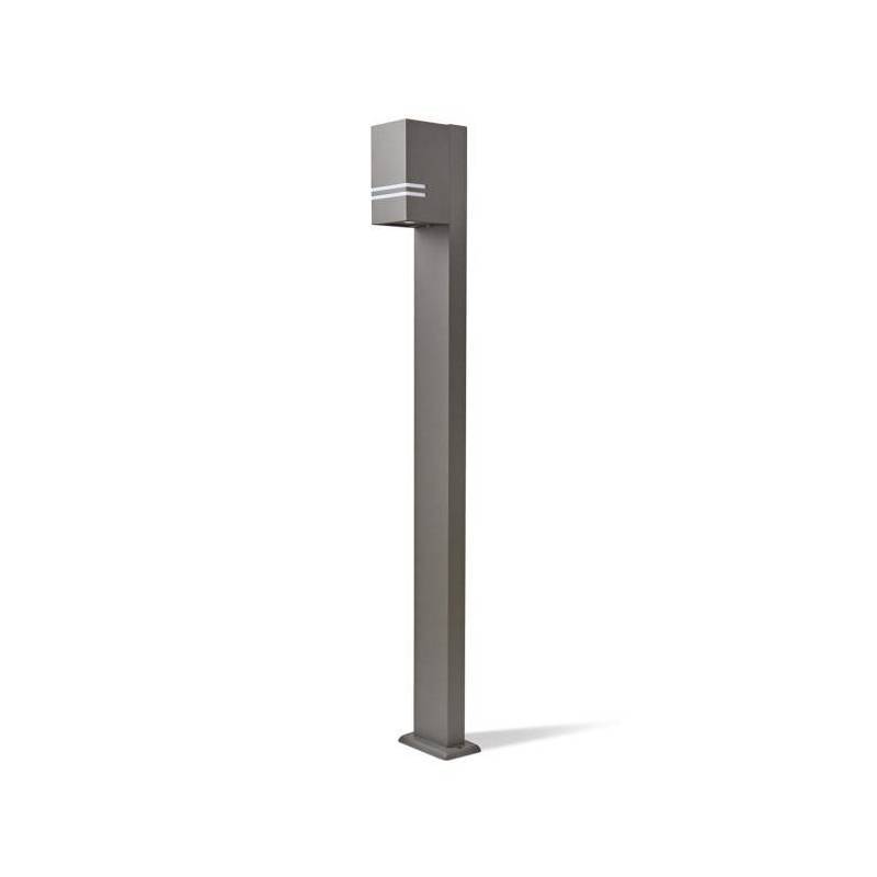 Borne de jardin extérieur design grise 1m pour ampoule GU10 - Image 1