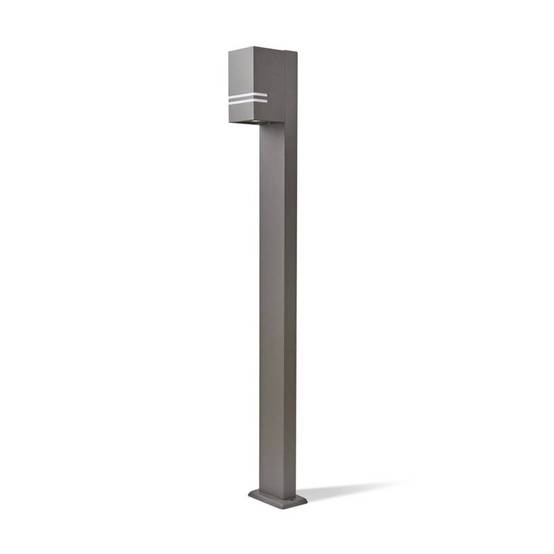 Borne de jardin extérieur design grise 1m pour ampoule GU10 - Image 2