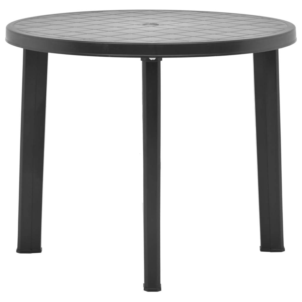 Table de jardin plastique anthracite Ø89 cm - PANGIVO