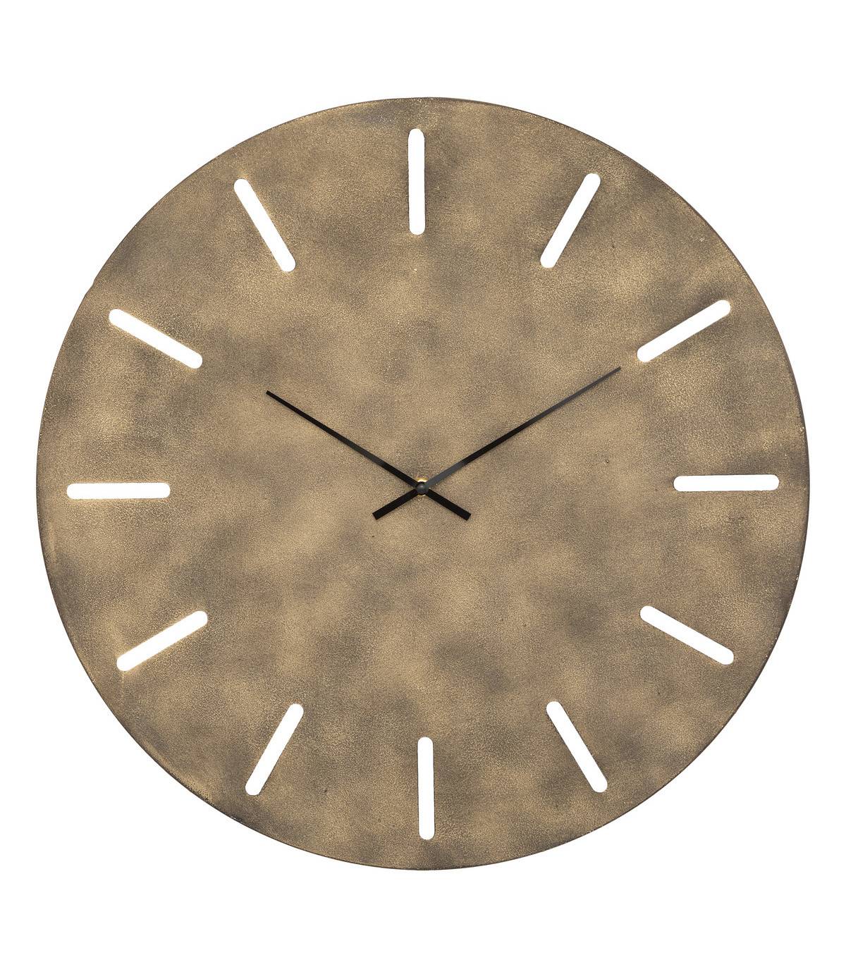 Pendule murale en métal couleur Bronze aspect vieilli D 55 cm - Imagen 1