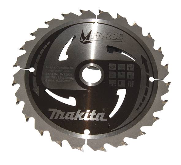 Makita - Lame carbure MFORCE bois MAKITA 165 x 20 mm 24 dents - B-32007 - Imagen 1